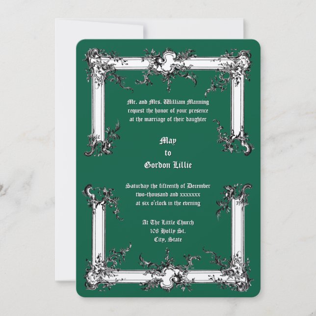 Barock Rokoko Rocaille Frame ca. 1775 Hochzeit Einladung (Vorderseite)