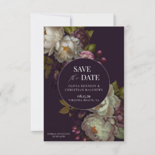 Barock romantische Blumen-Foto Save-the-Date-Karte Save The Date