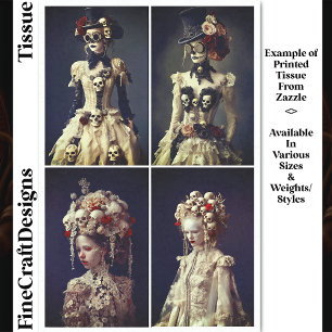Barock & Steampunk Frauen & Totenköpfe DQ7LF Decou Seidenpapier