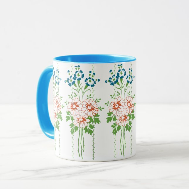 Barock-Tapete-Blume Tasse (Vorderseite Links)