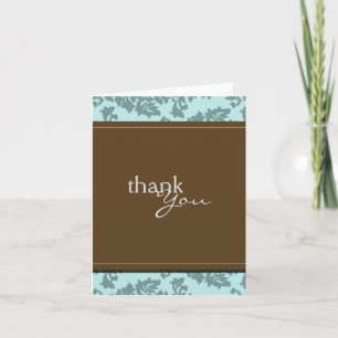Barock Vintage Aqua Blau Danke Karte