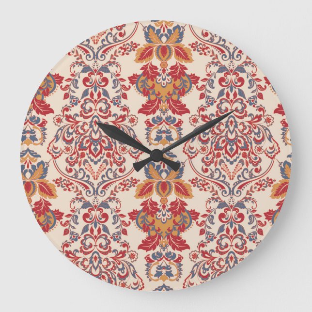 Barock-Vintage Tapete Große Wanduhr (Vorderseite)