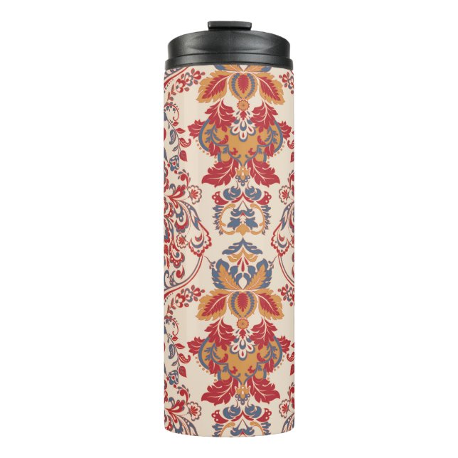 Barock-Vintage Tapete Thermosbecher (Vorderseite)