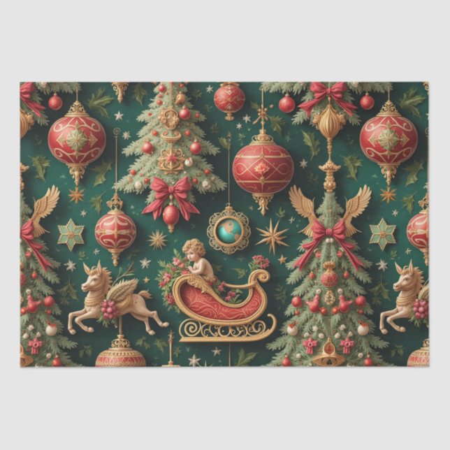 Barock Weihnachtszittel Seidenpapier (Vorderseite)