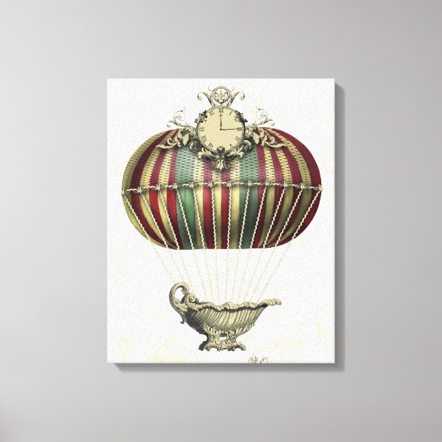 Barockballon mit Uhr Leinwanddruck (Vorderseite)