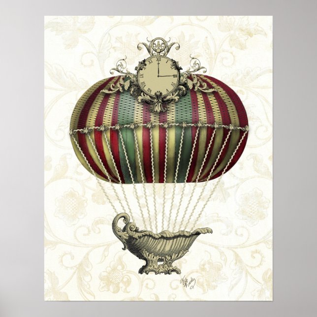 Barockballon mit Uhr Poster (Vorne)