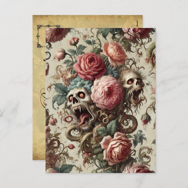 Barockbeerdigung - Gotische Viktorianische Feiertagspostkarte (Vorne/Hinten)