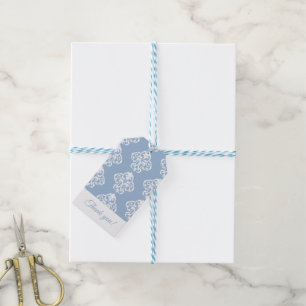 Barockblau und Weiß Vielen Dank Geschenkanhänger