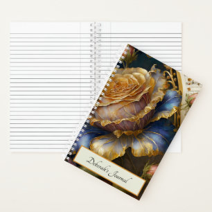 Barockblumen personalisiert notizbuch