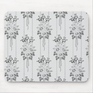Barockblumenmuster mit grauem Rand Mousepad