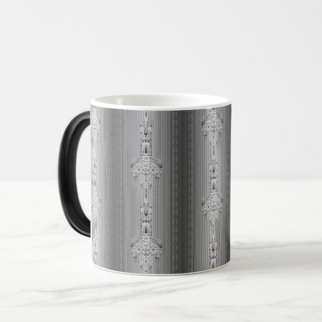 Barockblumenmuster mit grauer Tasse (Vorderseite Links)