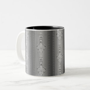 Barockblumenmuster mit grauer Tasse