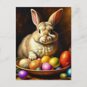 Barockbraun Ostern Bunny mit Eiern Postkarte