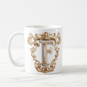 Barockbuchstabe "F" Tasse für eine Kaffeeprinzessi