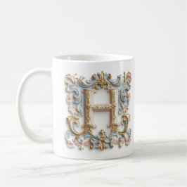 Barockbuchstabe "H" Tasse für eine Kaffeeprinzessi