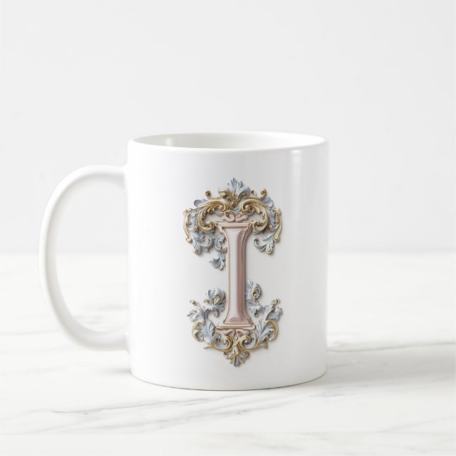 Barockbuchstabe "I" Tasse für eine Kaffeeprinzessi (Links)