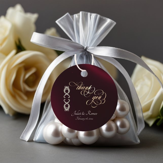 Barockdesign & Monogramm - Burgund Geschenkanhänger (Von Creator hochgeladen)