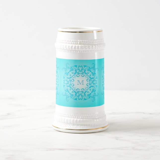 Barocke Art-Türkis-Steigungsbeschaffenheit Bierglas (Mittel)