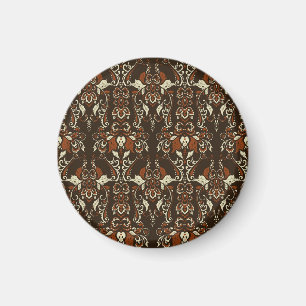 Barocke Blumen: Klassische Vintage Tapete Magnet