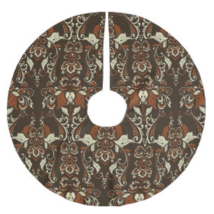 Barocke Blumen: Klassische Vintage Tapete Polyester Weihnachtsbaumdecke