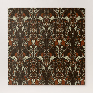 Barocke Blumen: Klassische Vintage-Tapete Puzzle