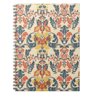 Barocke Blumen: Vintage-Klassiker-Tapete. Notizblock