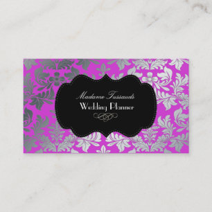 Barocke Damastmagenta des PixDezines Imitatsilbers Visitenkarte