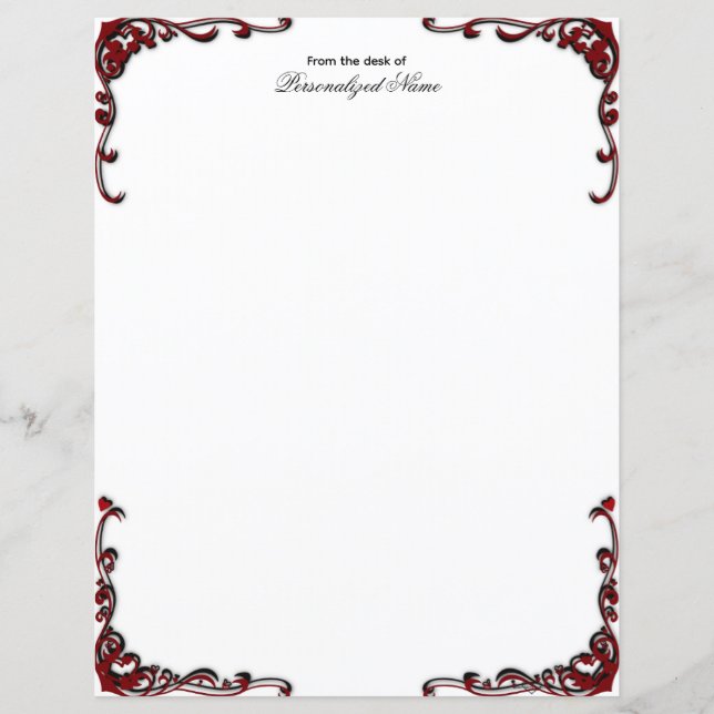 Barocke Elegance - Schwarzes, unbeschichtetes Blat (Vorderseite)