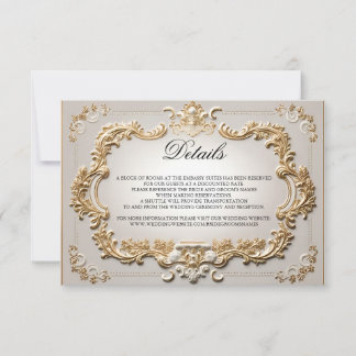 Barocke elegante Kalligrafie-Schrift Hochzeitsdeta RSVP Karte