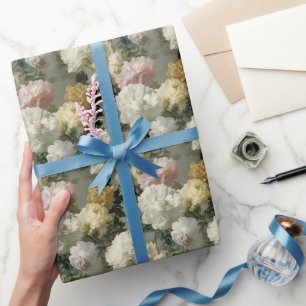 Barocke elegante Pastellblumen Geschenkpapier