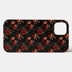 Barocke Erdbeeren und Rose Nahtloses Muster Case-Mate iPhone Hülle