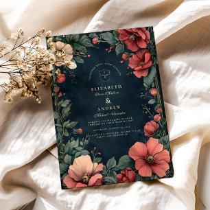 Barocke florale gotische Hochzeit Einladung