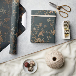 Barocke Gold-Geschenkverpackung | Floral Geschenkpapier