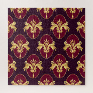 Barocke Gold-Wandleuchte Magenta-Muster Puzzle