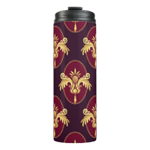Barocke Gold-Wandleuchte Magenta-Muster Thermosbecher