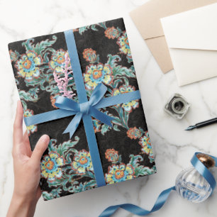 Barocke goldene Blumen Elegant  Geschenkpapier
