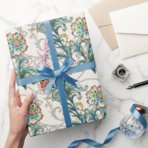 Barocke goldene florale Eleganz Geschenkpapier