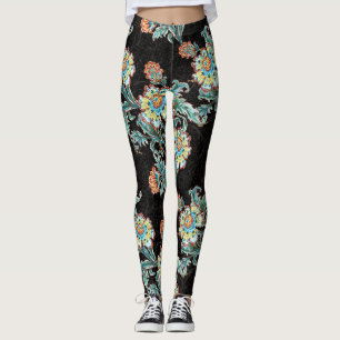 Barocke goldene florale Eleganz  Leggings