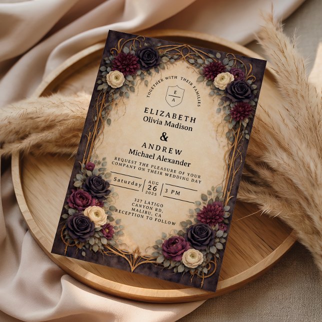 Barocke Gotische Florale Hochzeit Einladung (Von Creator hochgeladen)
