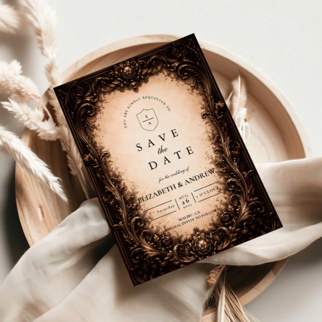 Barocke gotische Rahmenhochzeit Save The Date (Von Creator hochgeladen)