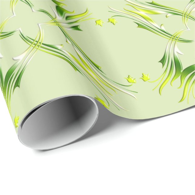 Barocke Grüne Limette Geschenkpapier (Rolleneckpunkt)
