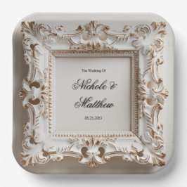 Barocke Hochzeit in Creme Pappteller