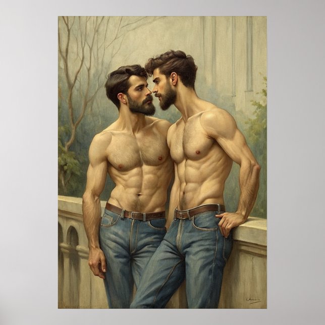 Barocke Intimität: Der romantische Blick Poster (Vorne)