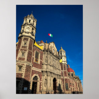 Barocke Kirchenfassade, Mexiko-Stadt Poster