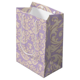 Barocke Lavendel-Geschenktasche im Coquette-Stil Mittlere Geschenktüte