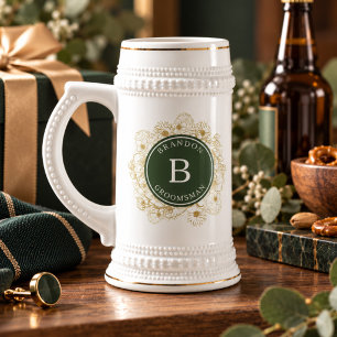 Barocke Monogramm-Trauzeuginformation Bierglas