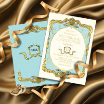 Barocke Regency-Attrappe Gold Blau Hochzeit
