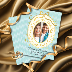 Barocke Regency-Foto-Save-the-Date-Karte Einladung