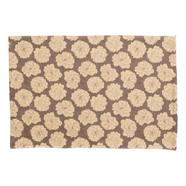Barocke Rose auf walnussbraun - nahtloses Muster. Kissenbezug (Vorderseite)