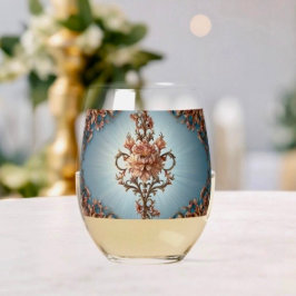 Barocke Rose Weinglas Ohne Stiel